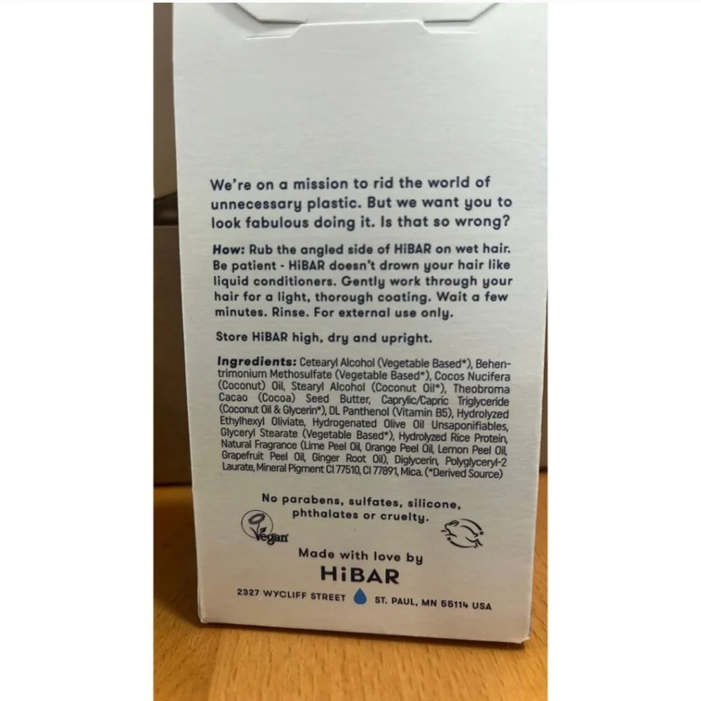 HiBAR Solid Conditioner Moisturize, 2.7 Oz Vegan. NWB‎